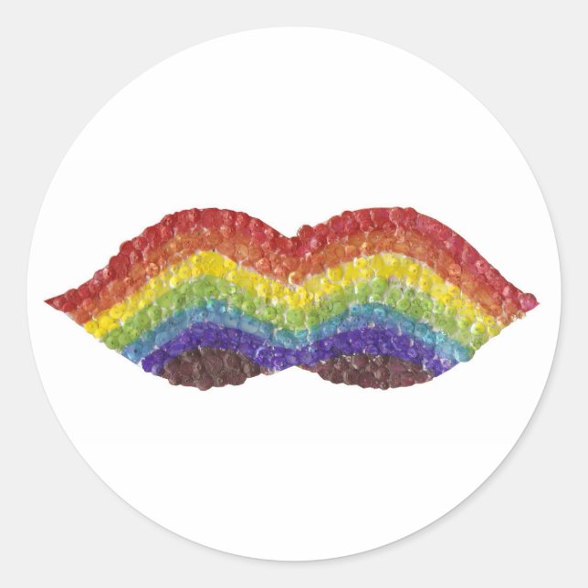Rainbow Mustache Stickers (Front)