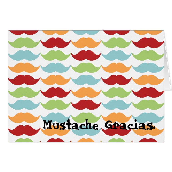 Rainbow Mustache Thank You Note Cards