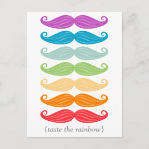 Rainbow Mustaches Postcard