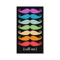 Rainbow Mustaches Vertical Bizcard Business Card