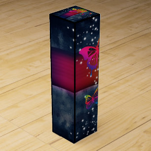 Rainbow n Butterflies Wine Gift Box