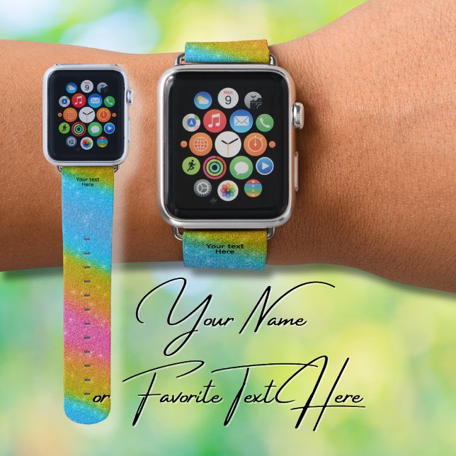 Rainbow nail manicure apple watch band (Creator Uploaded)