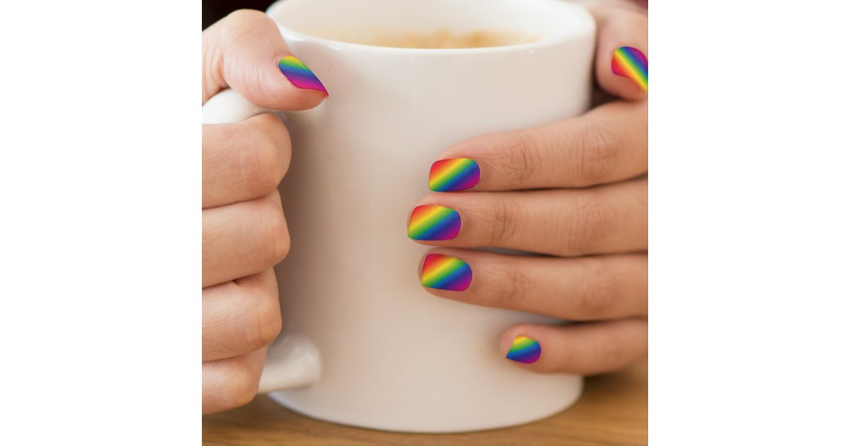 Rainbow Nails Minx Nail Art Zazzle Com