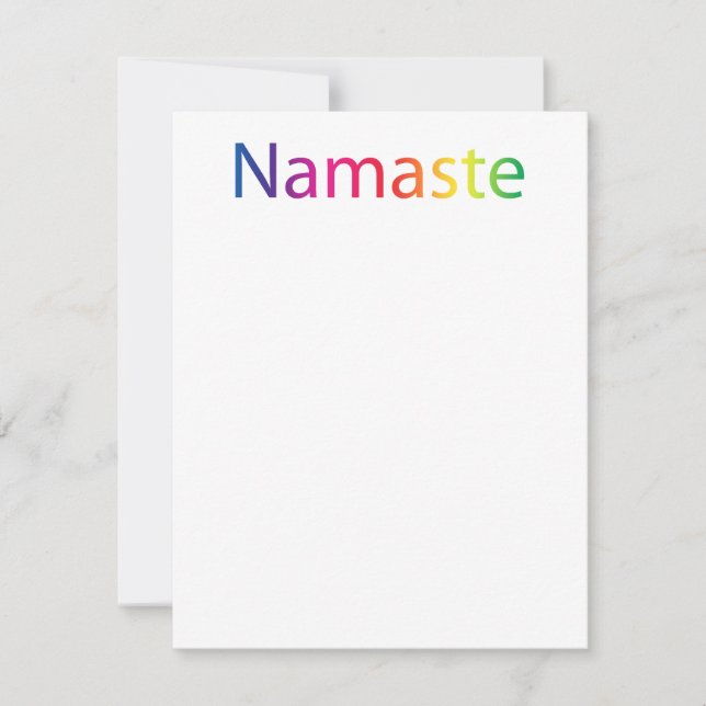 Rainbow Namaste Flat Note Cards (Front)