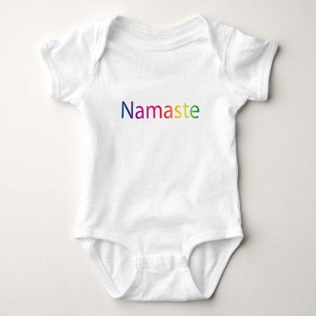 Rainbow Namaste Organic Cotton Onsie Baby Bodysuit (Front)