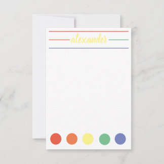 Rainbow name personalized stationary note card