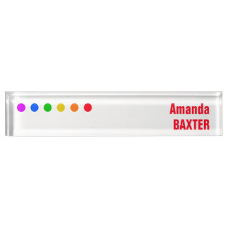 Rainbow Name Tag Desk Name Plate
