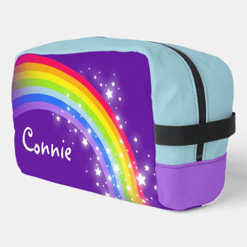 Rainbow named colorful kids pencil case dopp kit