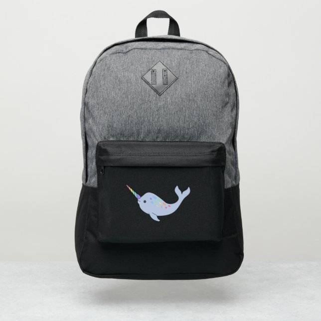 Rainbow Narwhal Backpack (Front)