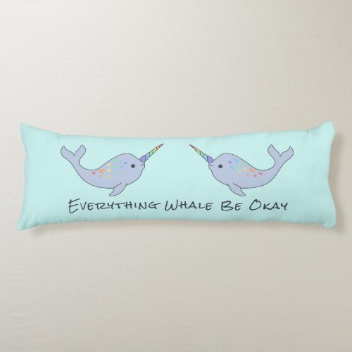 Rainbow Narwhal Body Pillow