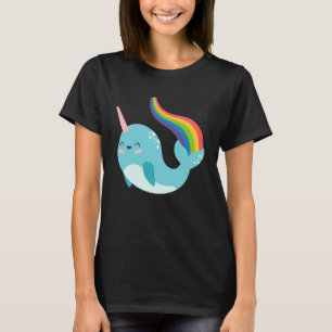 Rainbow Narwhal for Girls Cute Narwhale Graphic T-Shirt