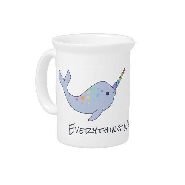 Rainbow Narwhal Pitcher (Left)