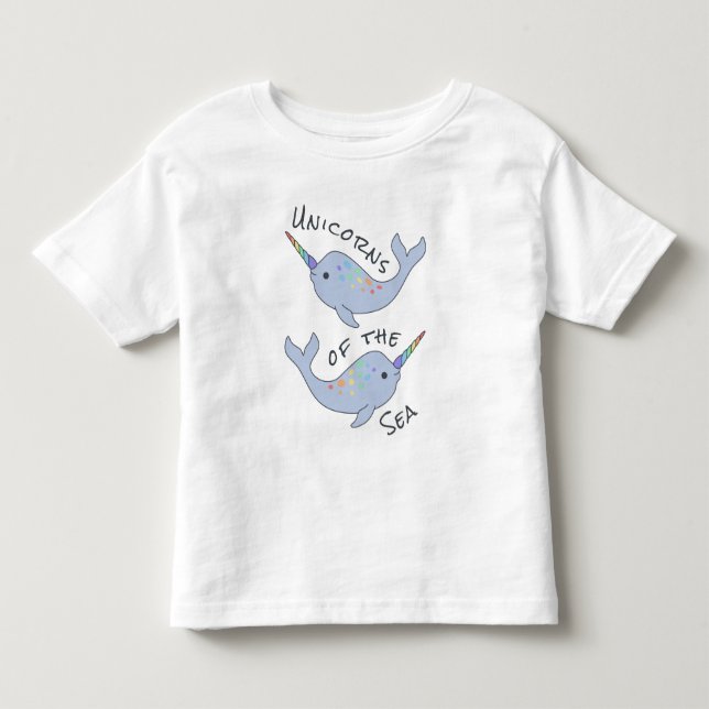 Rainbow Narwhal Sea Unicorn Toddler T-Shirt (Front)