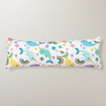 Rainbow Narwhal Under The Sea Girls Body Pillow