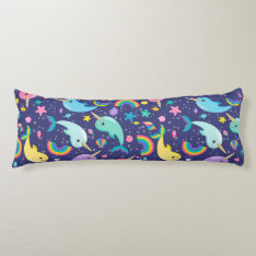 Rainbow Narwhal Under The Sea Girls Body Pillow at Zazzle