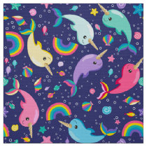 Rainbow Narwhal Under The Sea Girls Pretty Fish Fabric