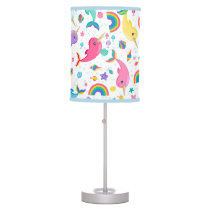 Rainbow Narwhal Under The Sea Girls Pretty Fish Table Lamp