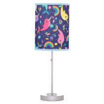 Rainbow Narwhal Under The Sea Girls Pretty Fish Table Lamp