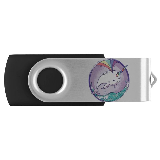Rainbow Narwhale Flash Drive