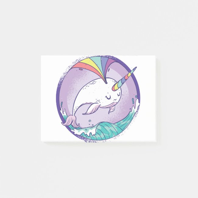 Rainbow Narwhale Post-it Notes