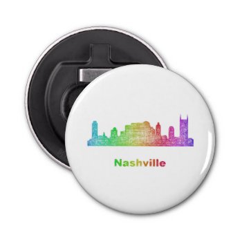 Rainbow Nashville Skyline Bottle Opener by ZYDDesign at Zazzle