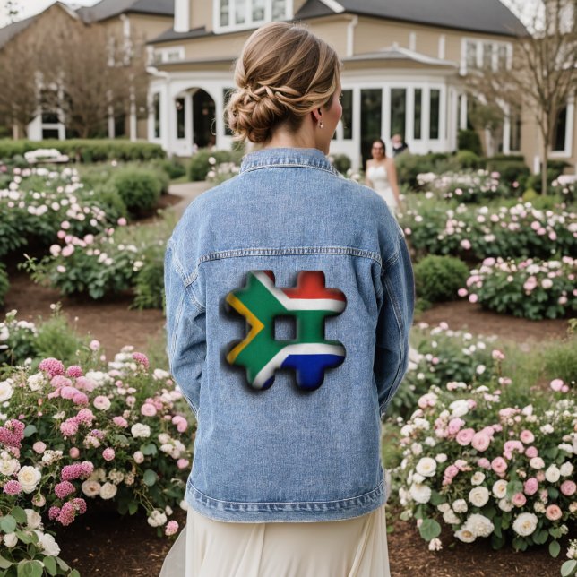 Rainbow Nation Pride: #SouthAfricaColors Denim Jacket (Wedding Back)