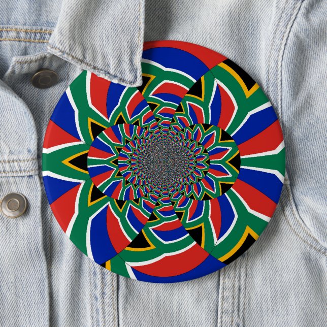 Rainbow Nation: Vibrant South Africa Art Print Button (In Situ)