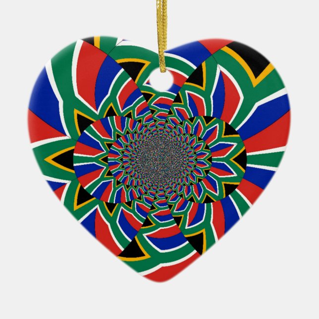 Rainbow Nation: Vibrant South Africa Art Print Ceramic Ornament (Front)