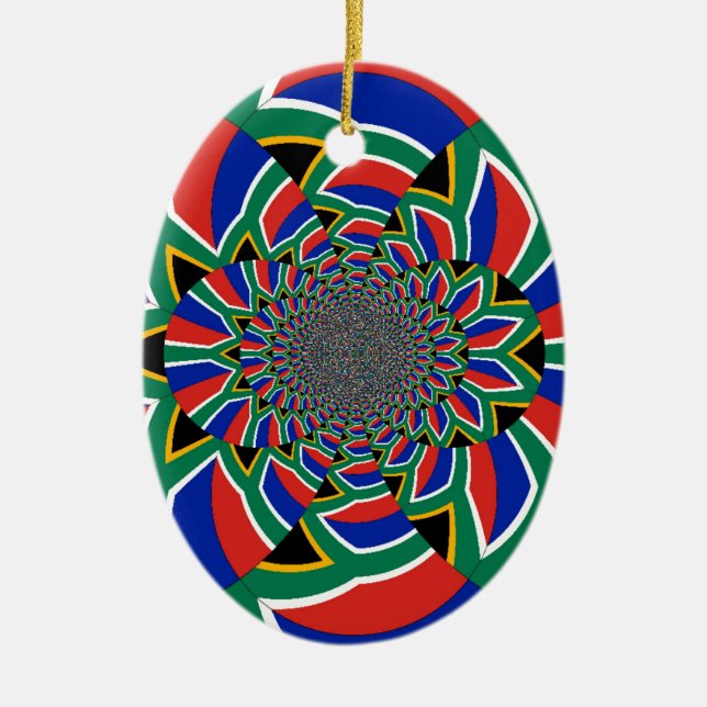 Rainbow Nation: Vibrant South Africa Art Print Ceramic Ornament (Front)