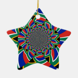Rainbow Nation: Vibrant South Africa Art Print Ceramic Ornament
