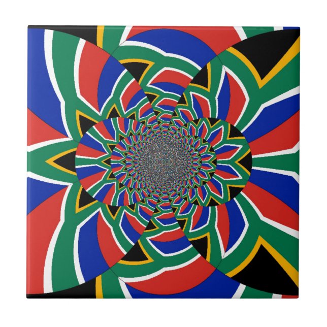 Rainbow Nation: Vibrant South Africa Art Print Ceramic Tile (Front)