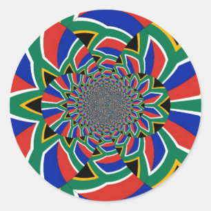 Rainbow Nation: Vibrant South Africa Art Print Classic Round Sticker
