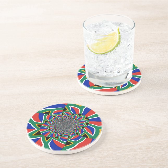 Rainbow Nation: Vibrant South Africa Art Print Drink Coaster (Side)