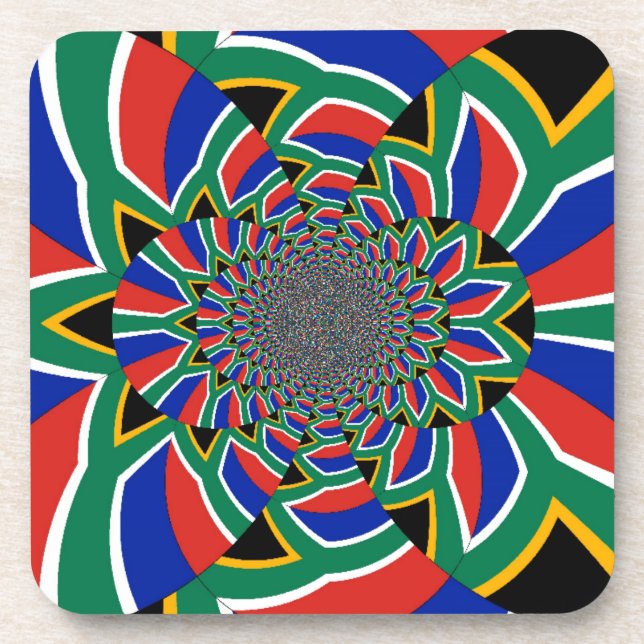 Rainbow Nation: Vibrant South Africa Art Print Drink Coaster (Front)