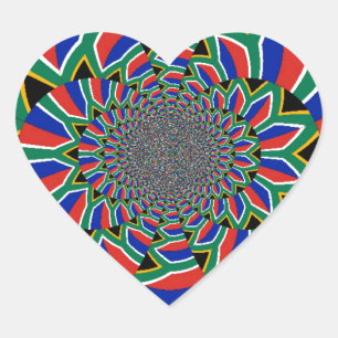 Rainbow Nation: Vibrant South Africa Art Print Heart Sticker