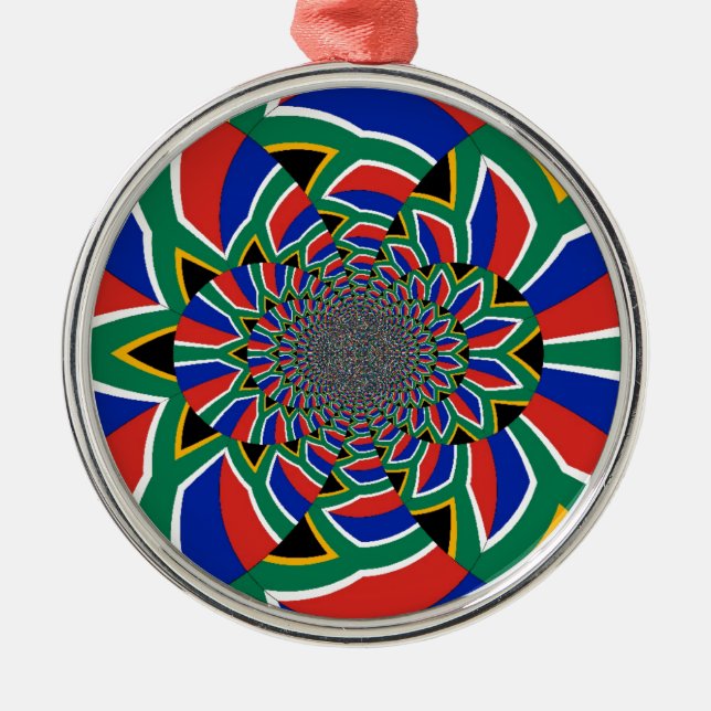 Rainbow Nation: Vibrant South Africa Art Print Metal Ornament (Front)