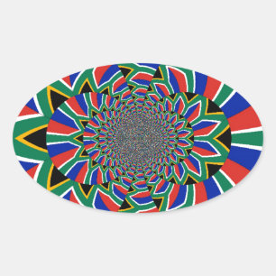 Rainbow Nation: Vibrant South Africa Art Print Oval Sticker