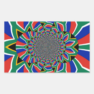 Rainbow Nation: Vibrant South Africa Art Print Rectangular Sticker