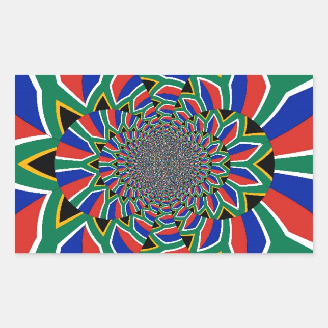 Rainbow Nation: Vibrant South Africa Art Print Rectangular Sticker (Front)