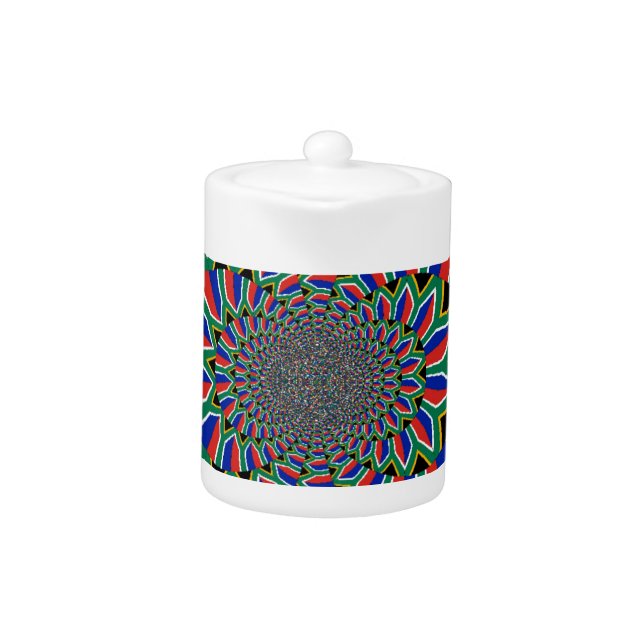 Rainbow Nation: Vibrant South Africa Art Print Teapot (Front)