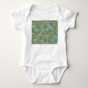 Rainbow Nature: Hand-Drawn Vintage Composition Baby Bodysuit