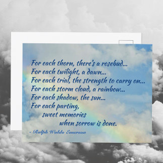 Rainbow Nature Poetry Emerson Quote Sympathy Postcard