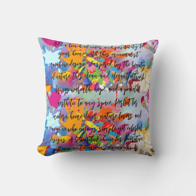 Rainbow Nature Throw Pillow (Front)