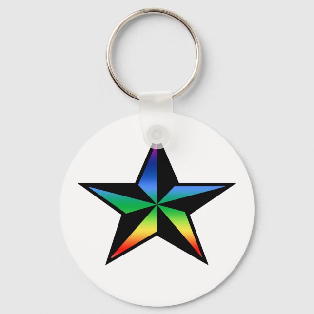 Rainbow Nautical Star Keychain (Front)