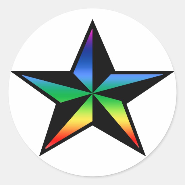 Rainbow Nautical Star Sticker (Front)