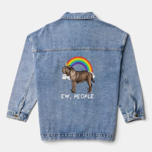 Rainbow Neapolitan Mastiff Ew People Unicorn Dog  Denim Jacket