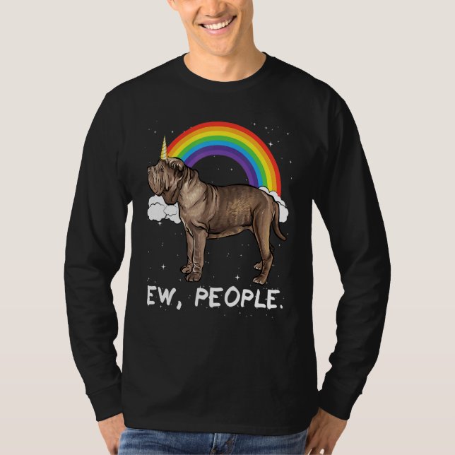 Rainbow Neapolitan Mastiff Ew People Unicorn Dog T-Shirt (Front)