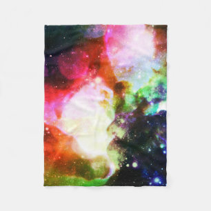 Rainbow Nebula Galaxy Fleece Blanket