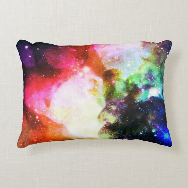 Rainbow Nebula Galaxy Pillow (Front)
