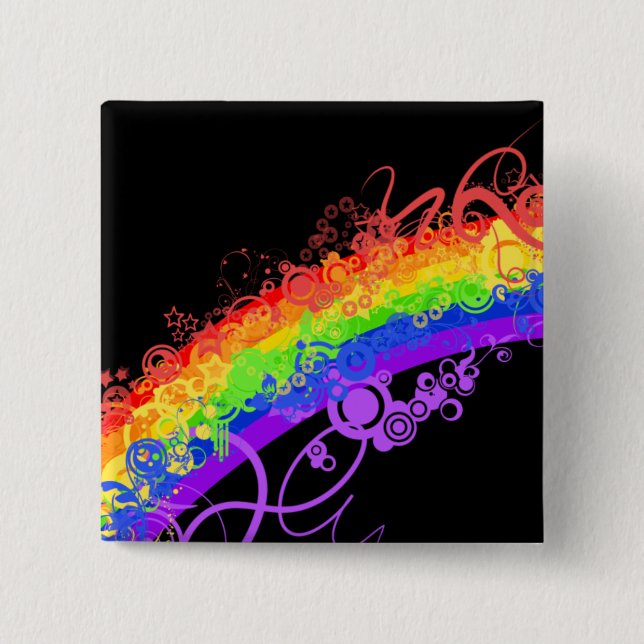 Rainbow Nebula Vector Rainbow Button (Front)